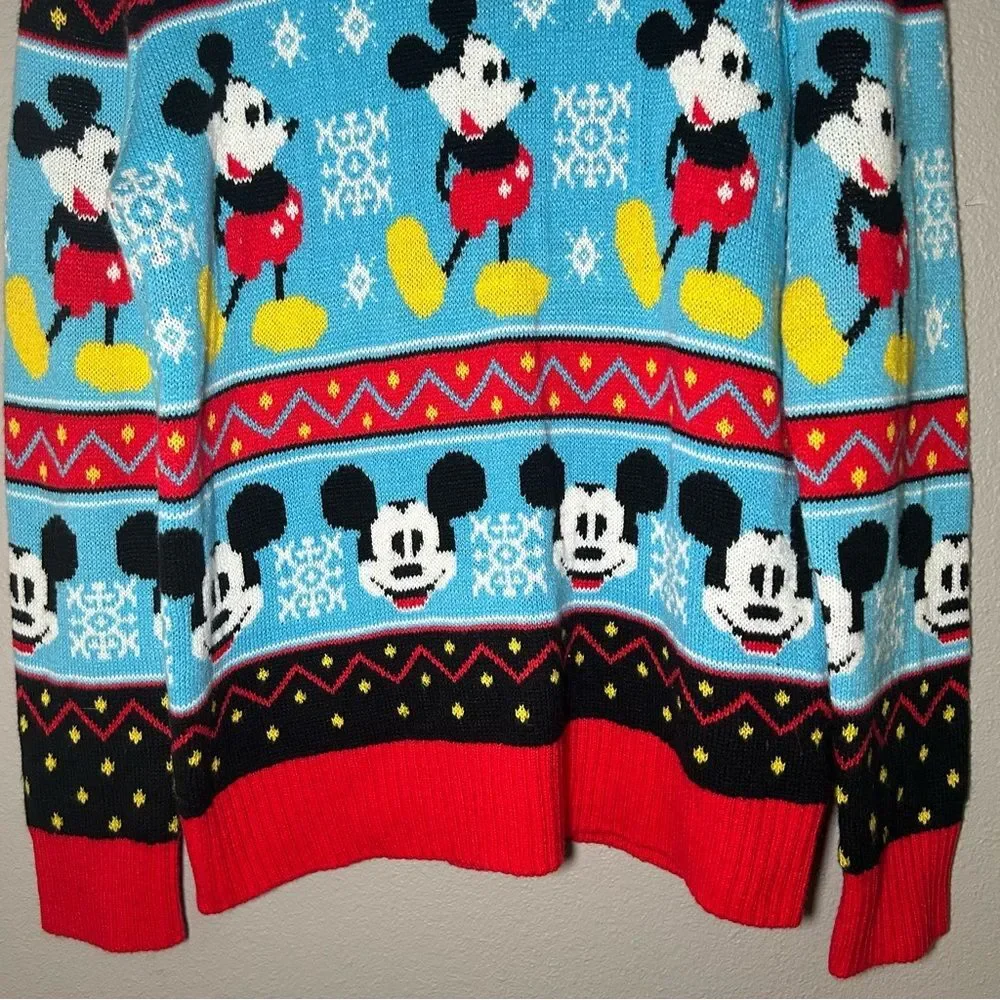 Disney Mickey Mouse Fairisle Knit Ugly Christmas Sweater Men’s Size Medium
